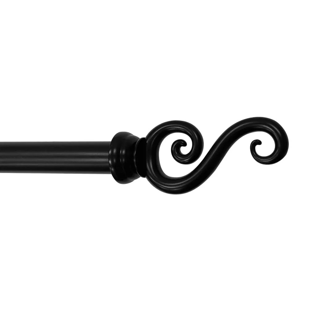 Adjustable Scroll Finial Plastic Curtain Rod