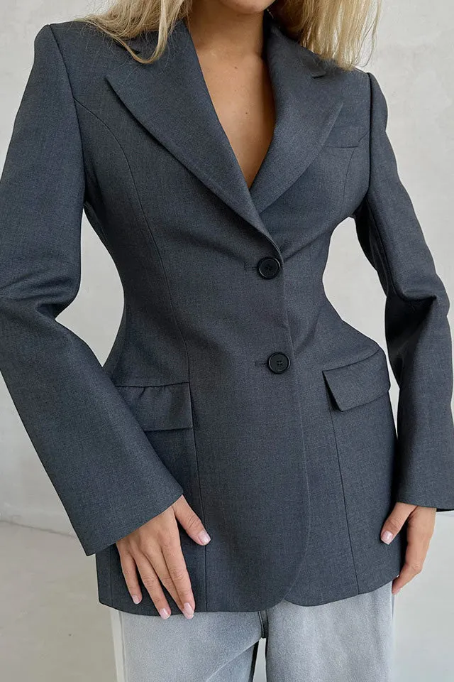 V-Neck Single-Breasted Lightweight Blazer