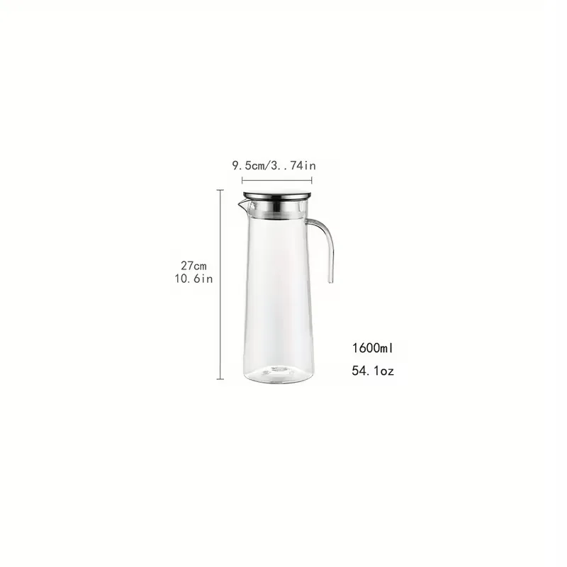Glass Beverage Pitcher with Lid