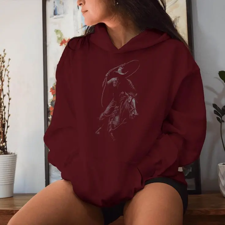 Rodeo Cowboy Lasso Roping Women Hoodie