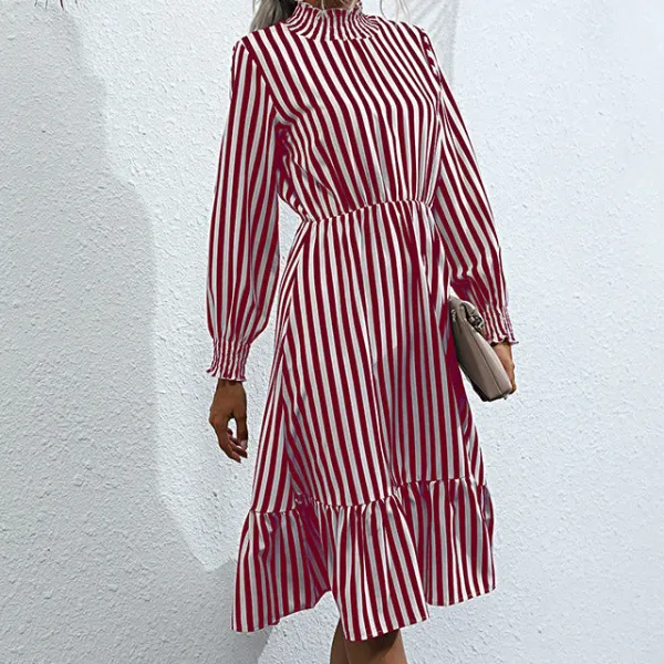 Women's Romantic Long-Sleeve Lace Ruffled Dress