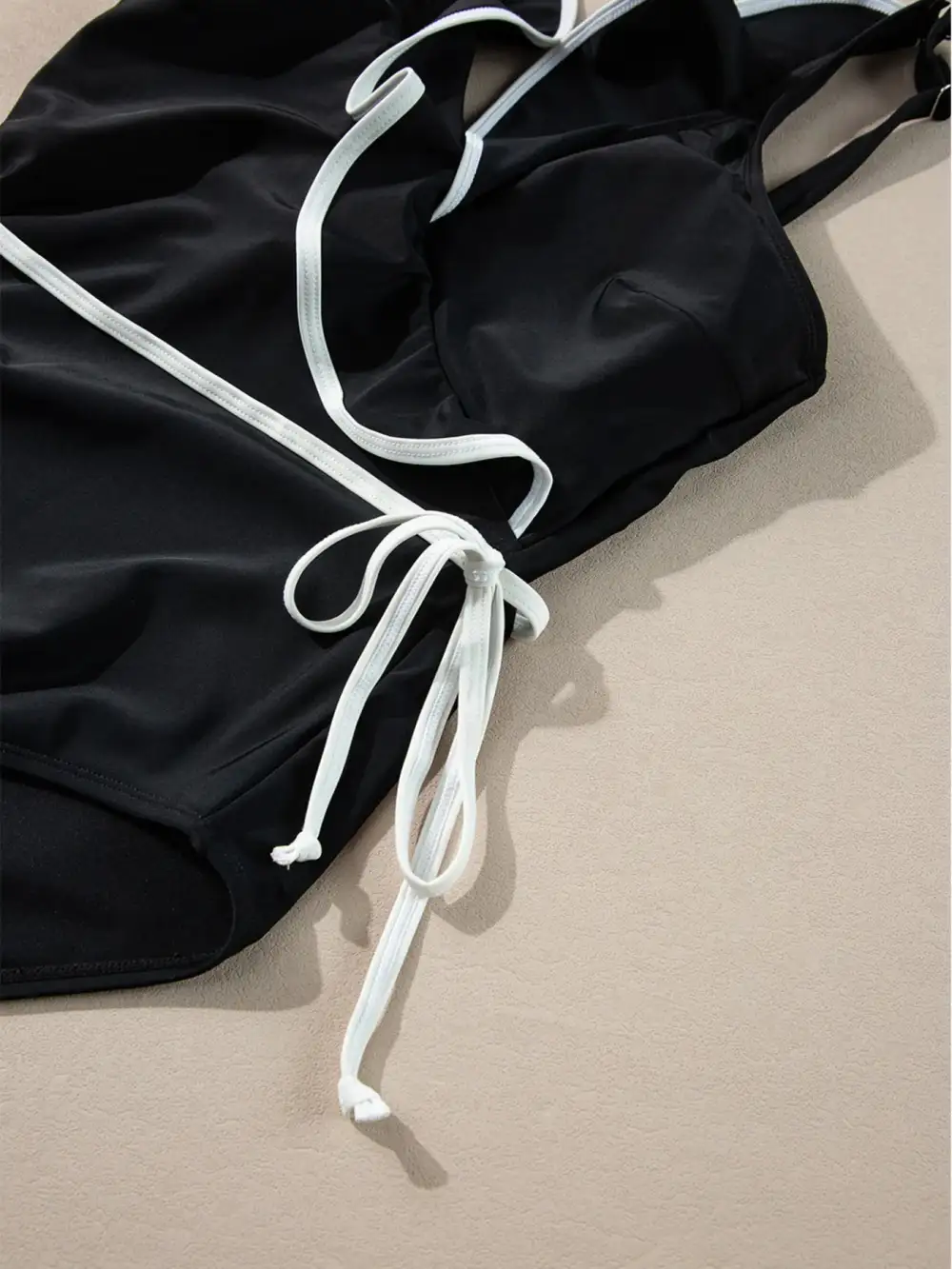 Ruffle Trim V Neck One Piece Swimsuit