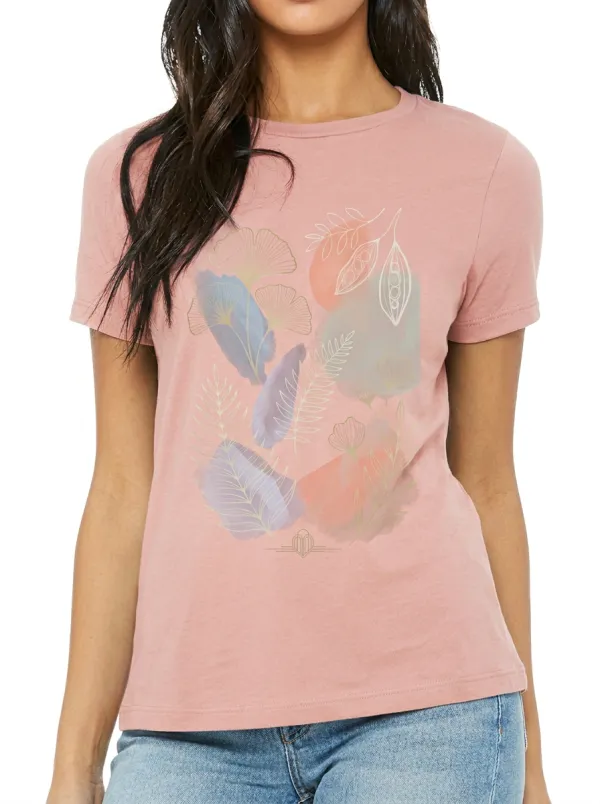Women's Botanical Nature Lover Ginkgo Fern Printed T-shirt