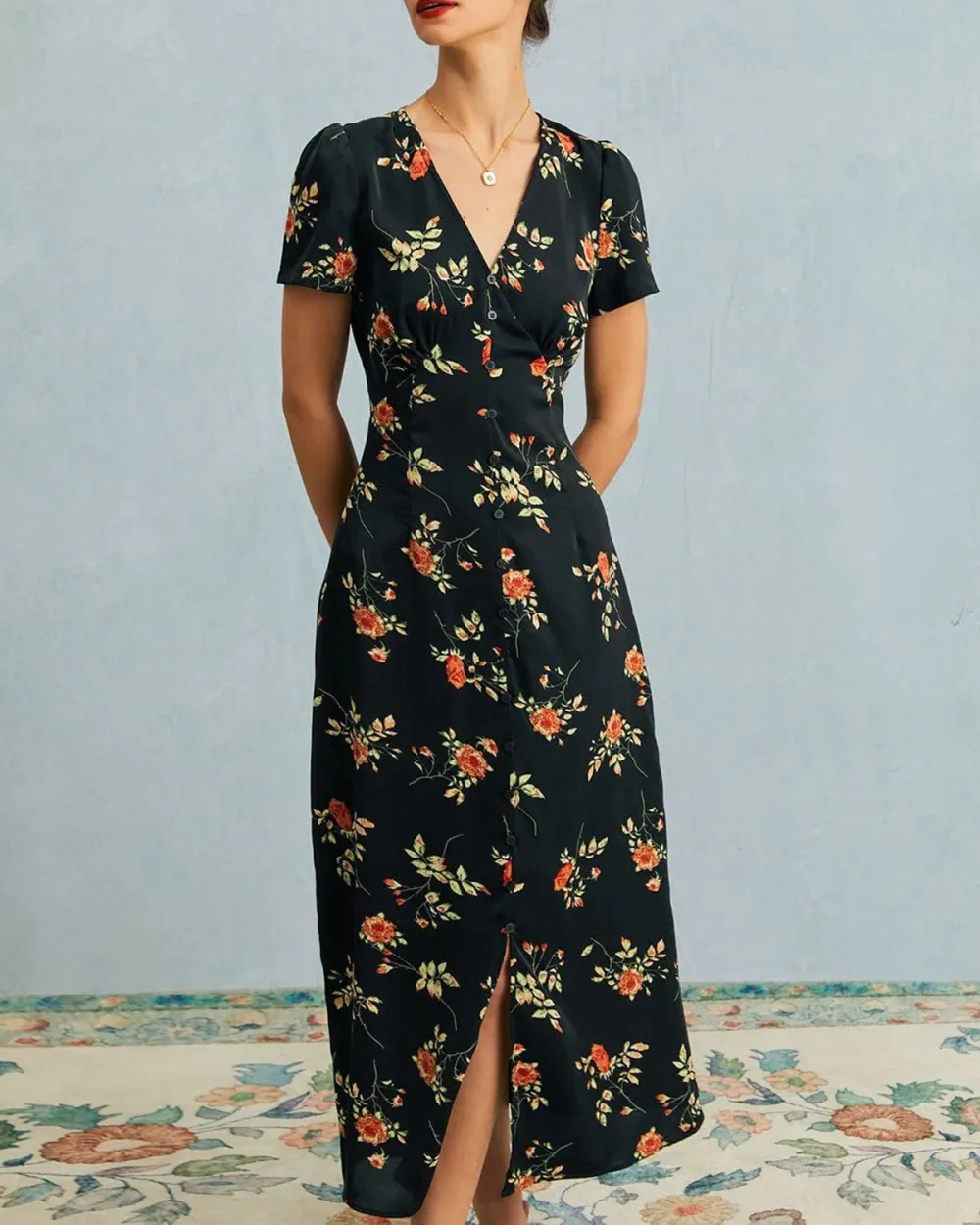 Short Sleeve Black Dress