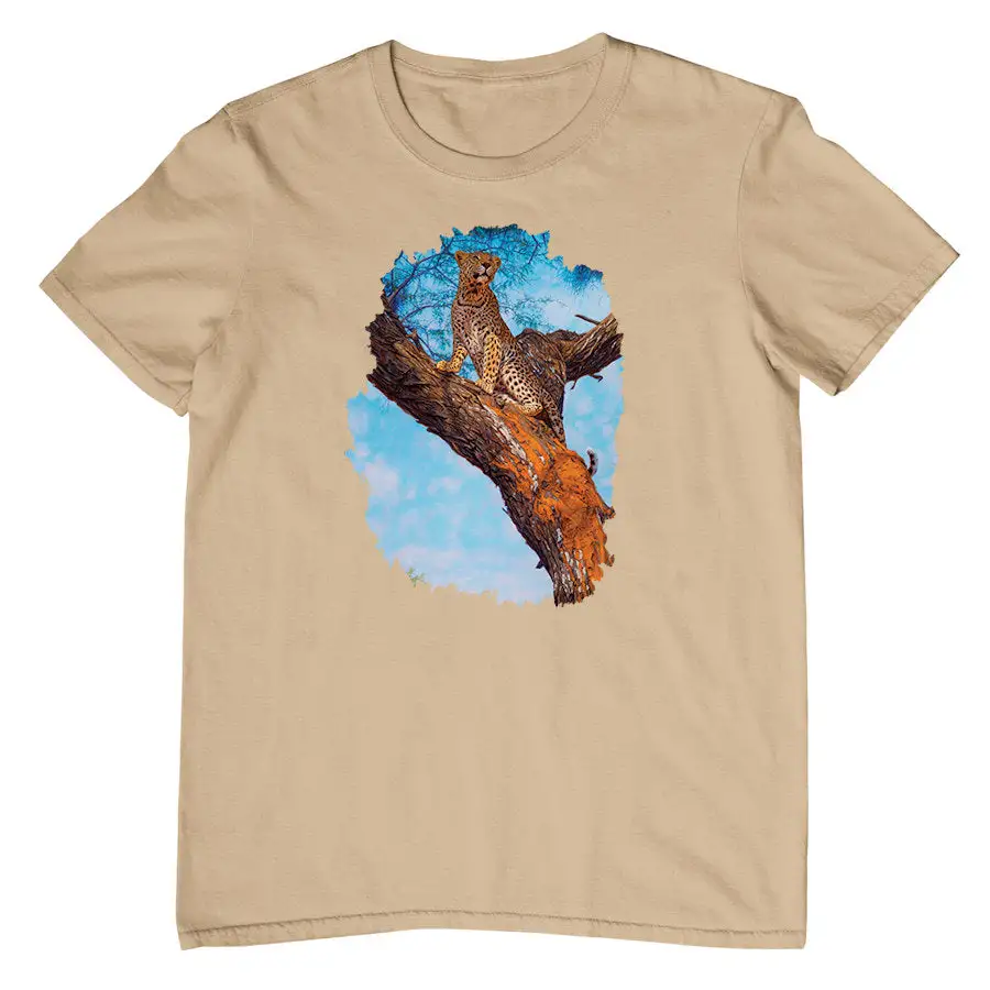 Leopard Tree Graphic Cotton T-Shirt