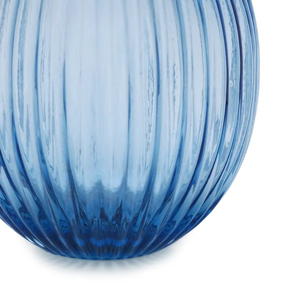 Navy Round Glass Vase