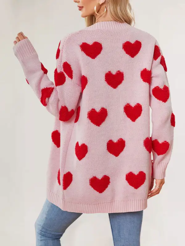 V-Neck Knit Pocketed Cardigan