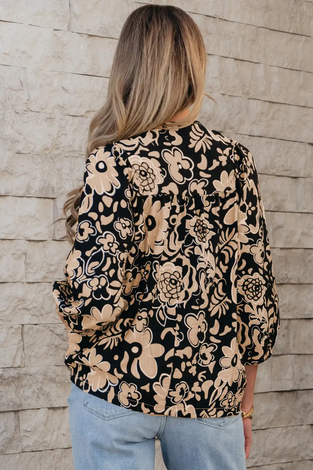 Floral Shirred Boho Blouse