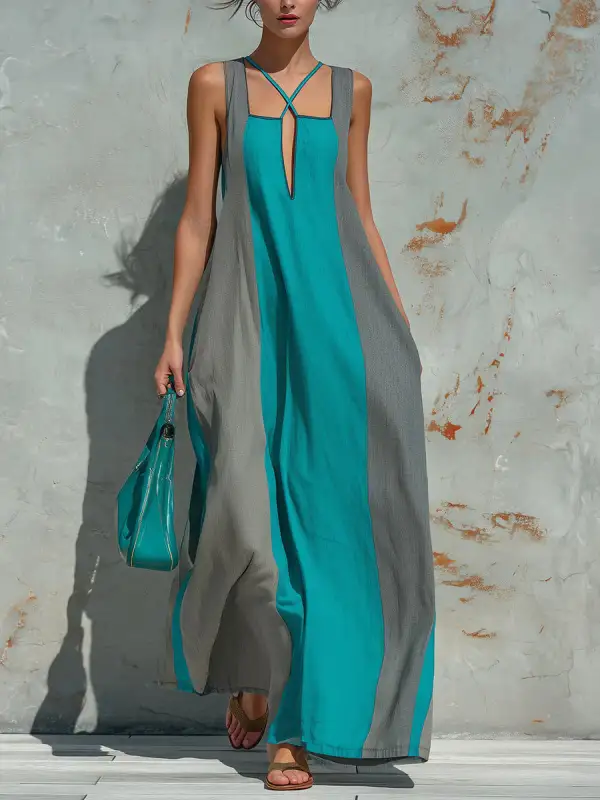 Cross Neck Maxi Dress