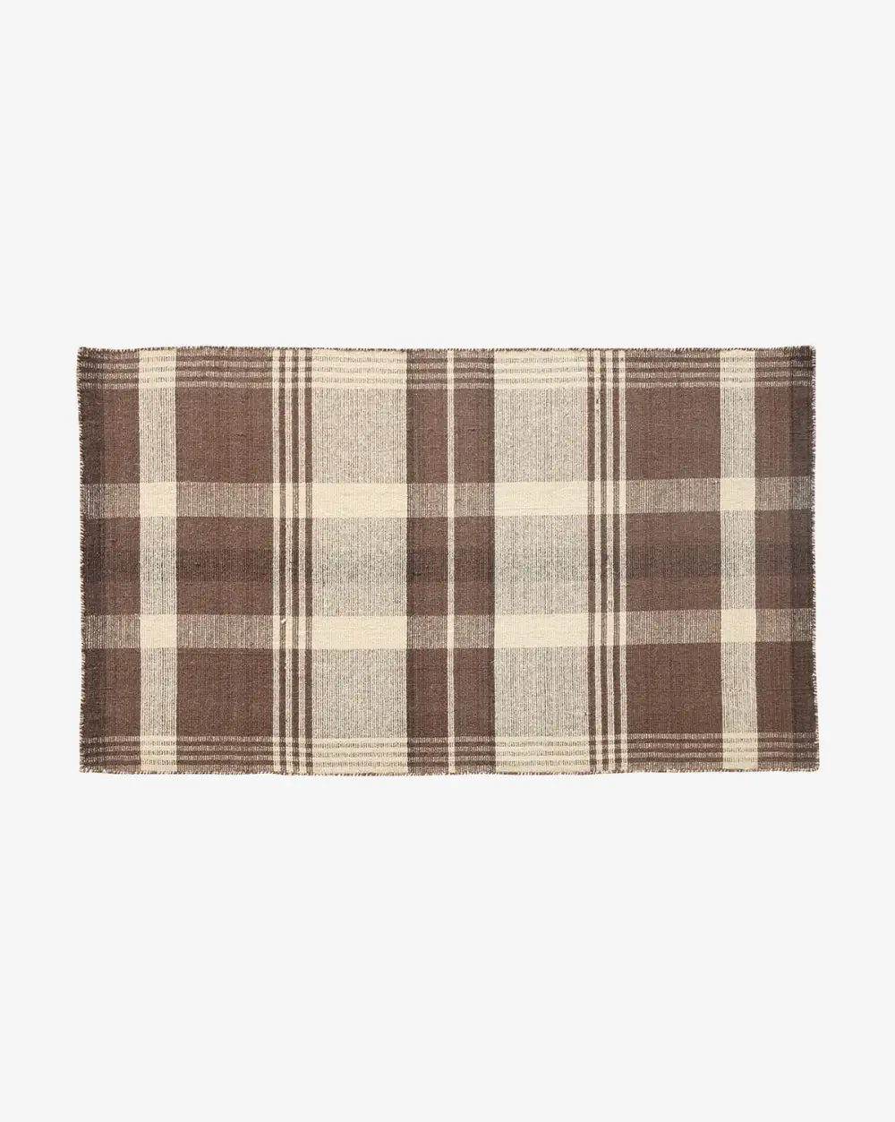 Plaid Handwoven Wool Area Rug