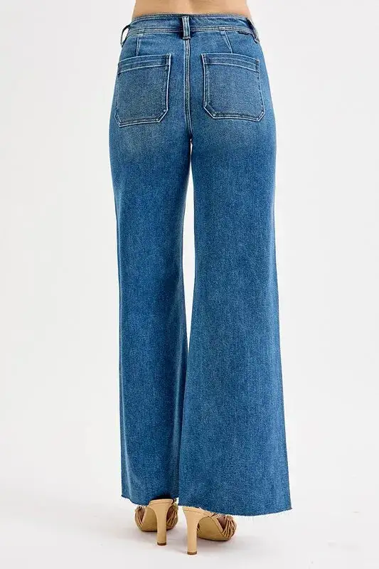 Washed Denim Ribbed Jeans
