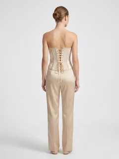 Lace-Up Lace-Trim Women's Corset Top