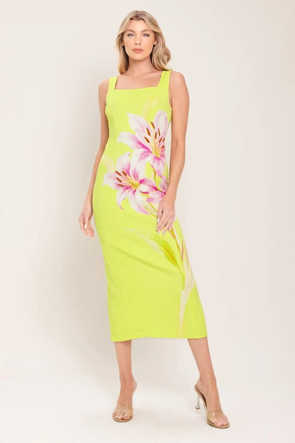 Sleeveless Cotton Printed Midi Dress
