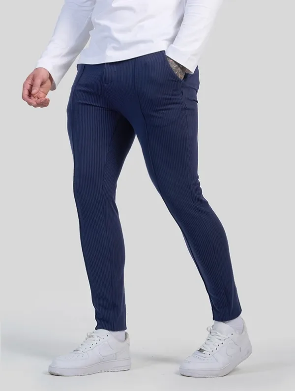 Blue Modern Fit Pants