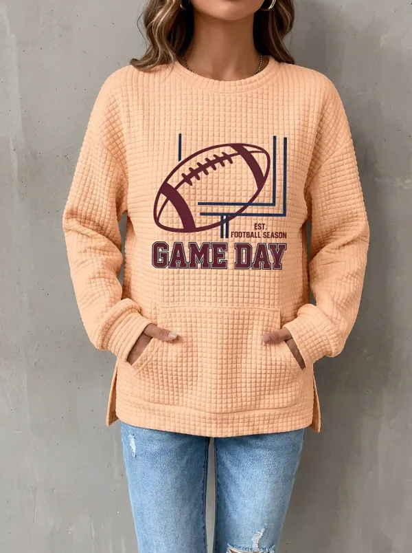 Football Graphic Casual Hoodie