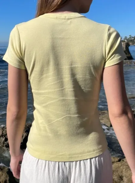 Pastel Yellow Crew Neck Top