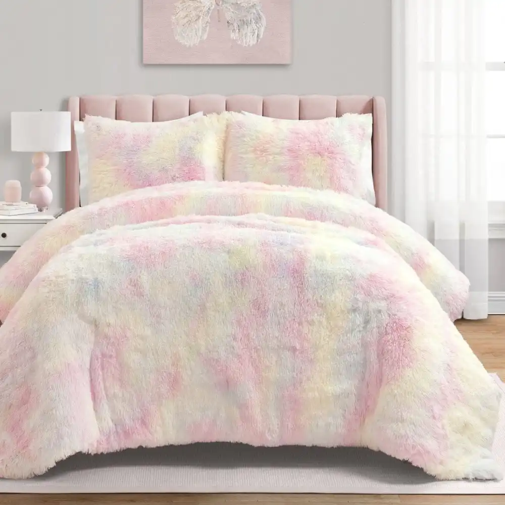 Relaxed Faux Fur Comforter Bedding Set