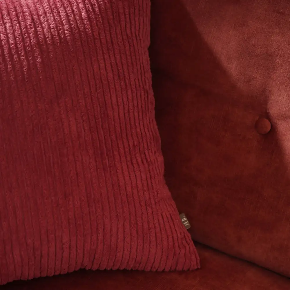 Red Textured Square Cushion Cover