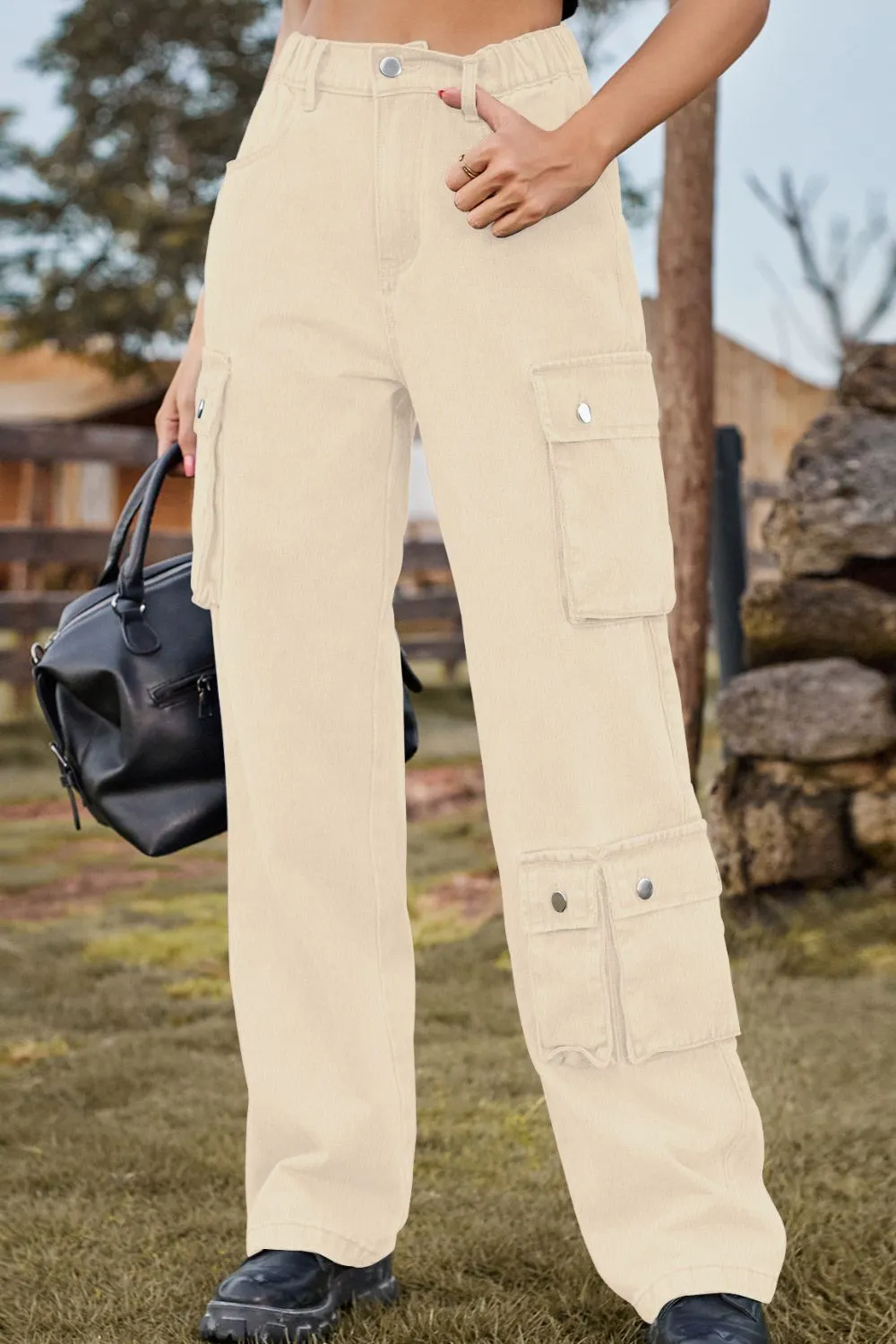 Loose Fit Long Pocket Denim Jeans