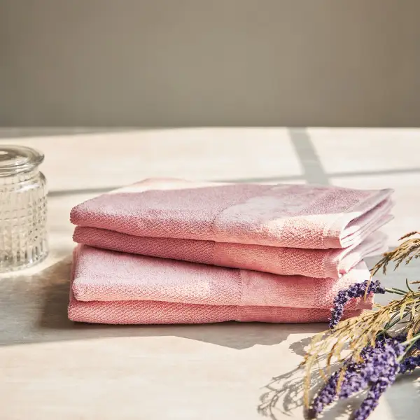 Soft Pink Cotton Hand Towel Set