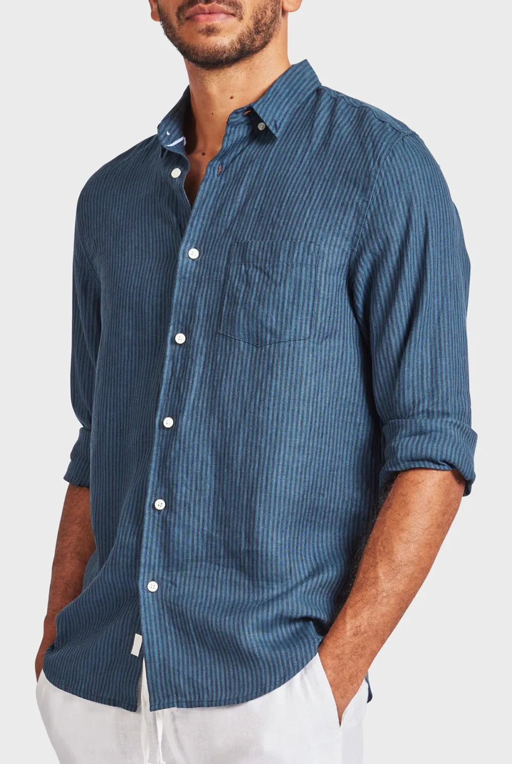 Soft Linen Blend Casual Long Sleeve Shirt
