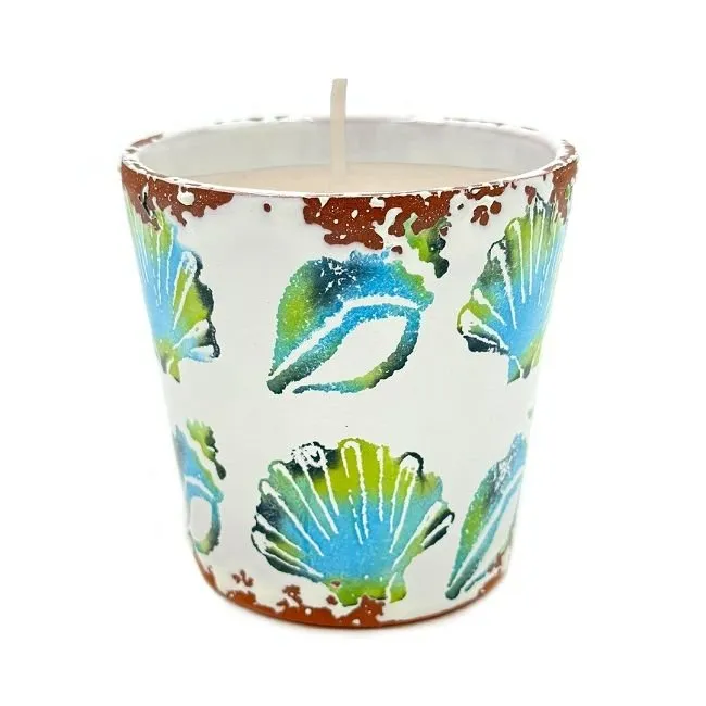 Shell Textured Ceramic Candle