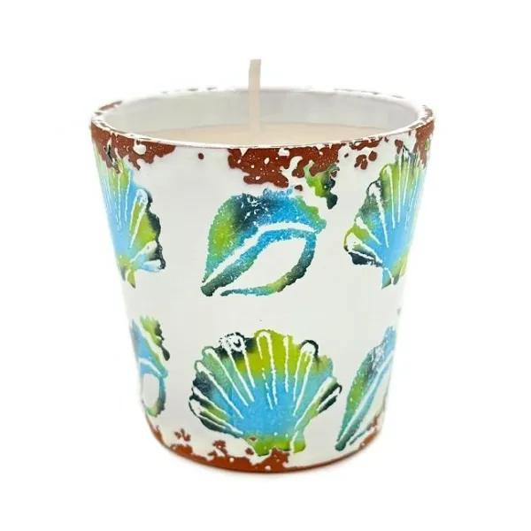 Shell Textured Ceramic Candle