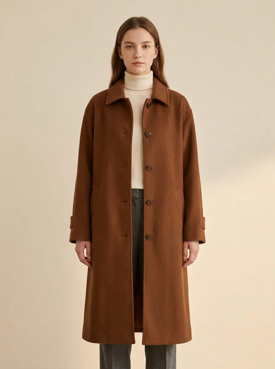 Rustic Wool-Blend Outerwear Coat