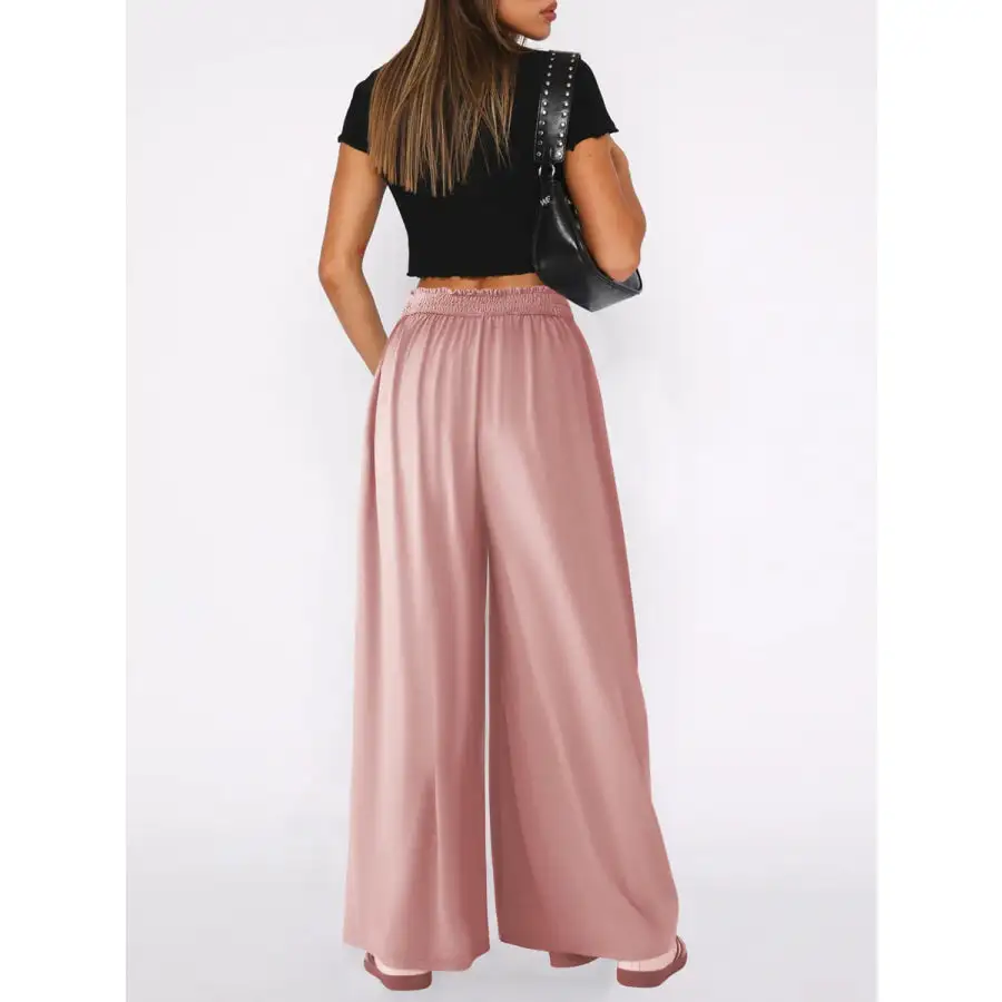 Relaxed High Waist Wide Leg Pants