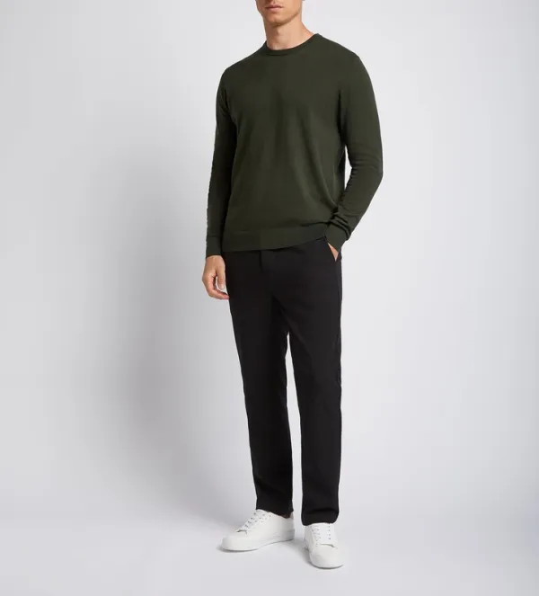 Soft Wool-Blend Crewneck Dark Green