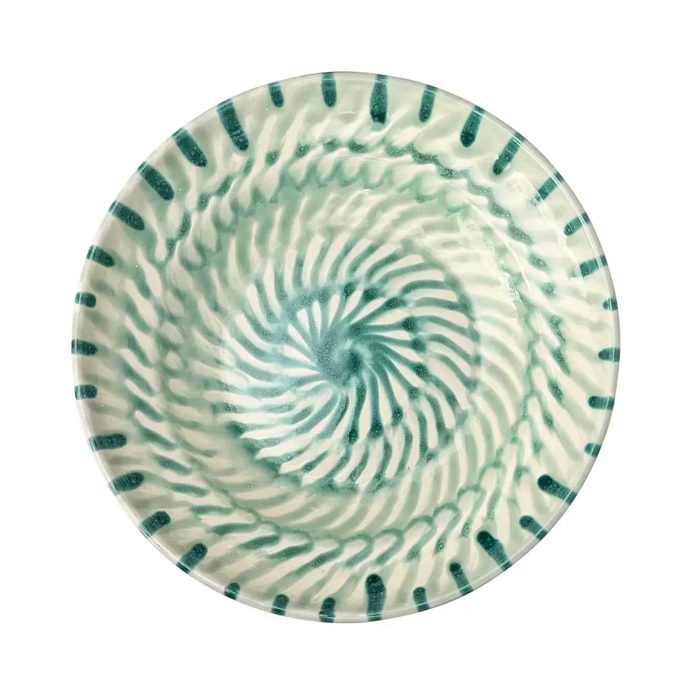 Coastal-Inspired Hand-Painted Ceramic Serving Bowl