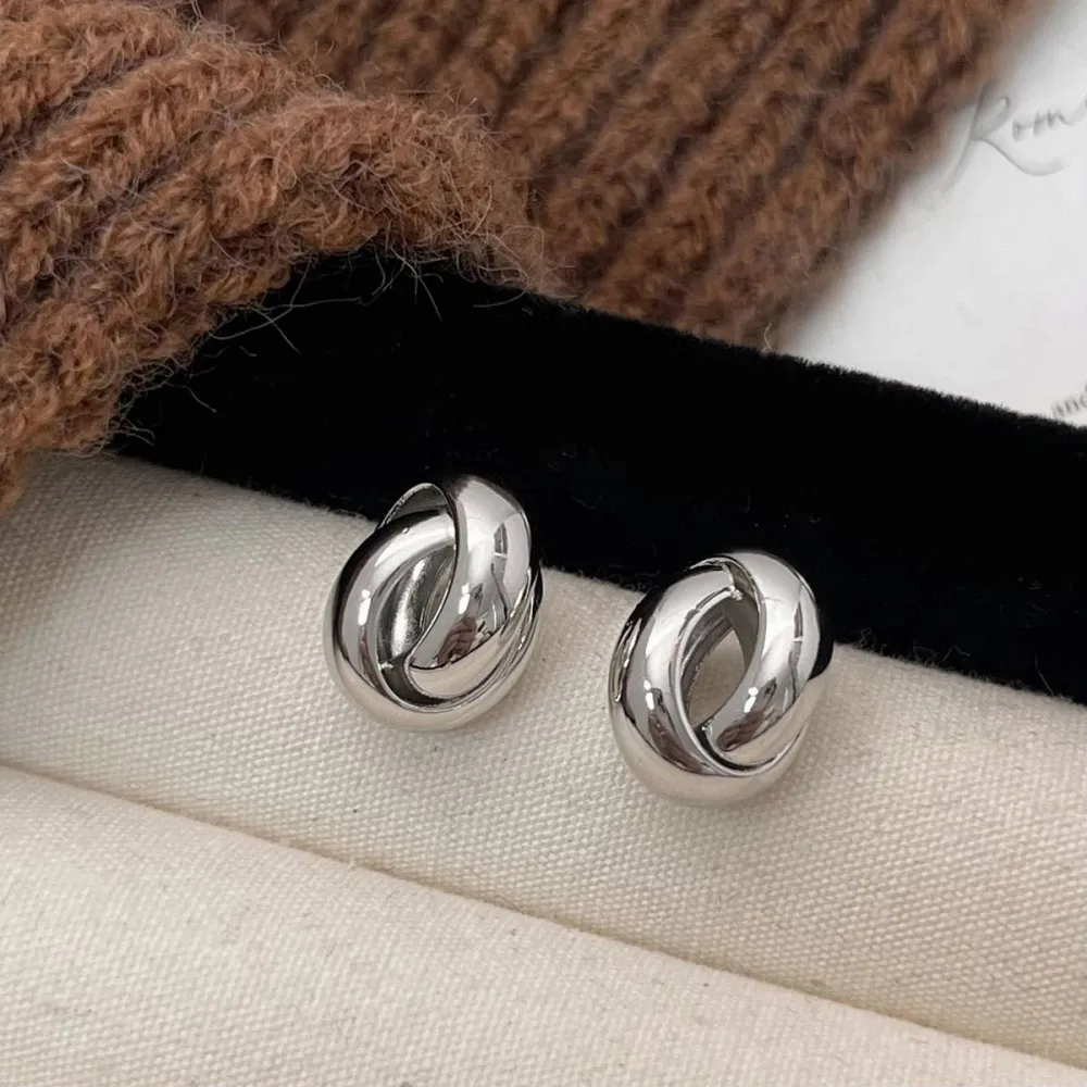 Geometric Metal Vintage Hoop Earrings