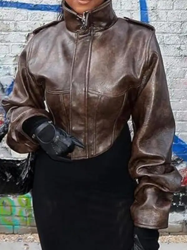 Vintage Fit Leather Jacket