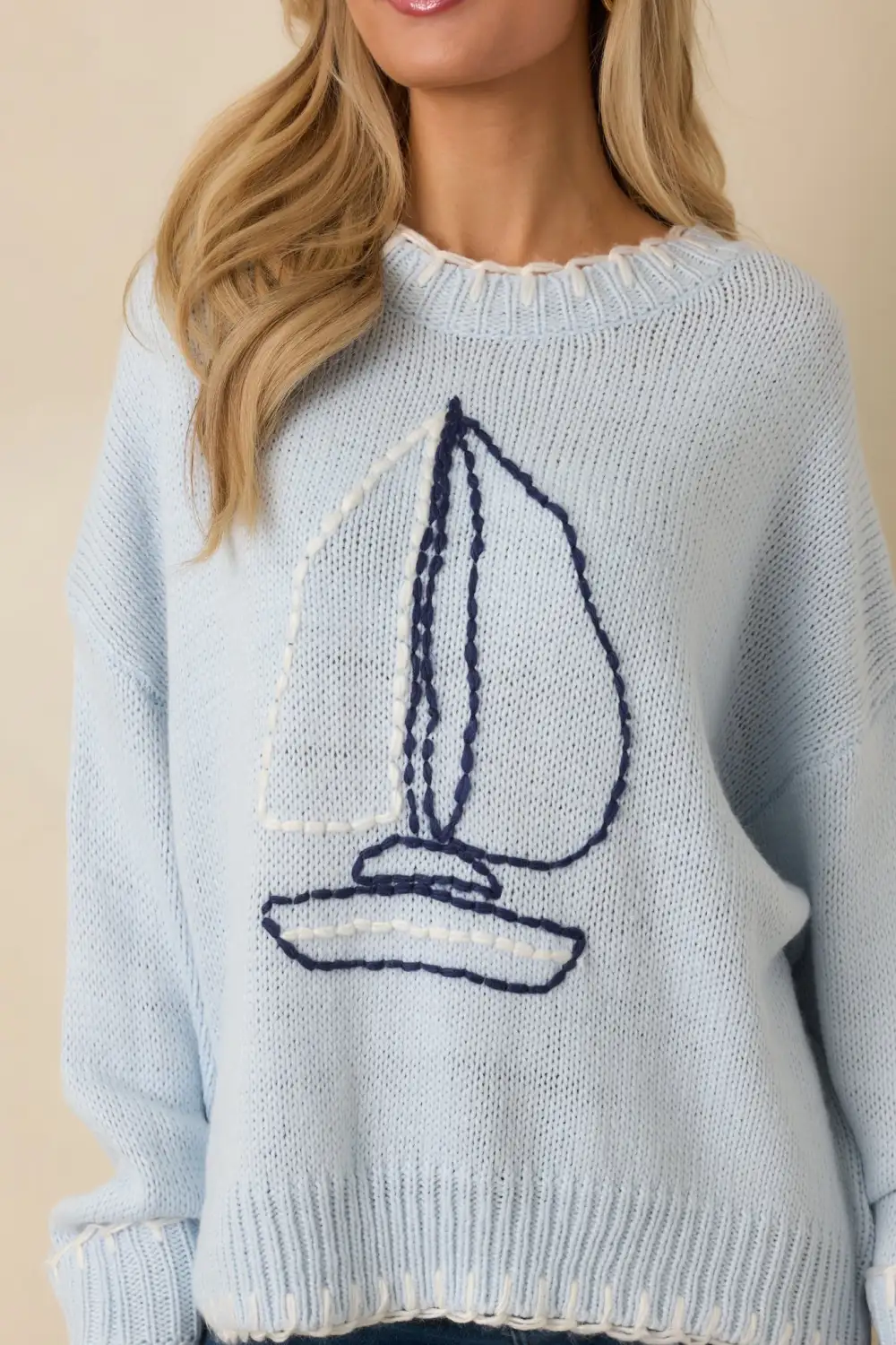 Embroidered Knit Knit Sweater