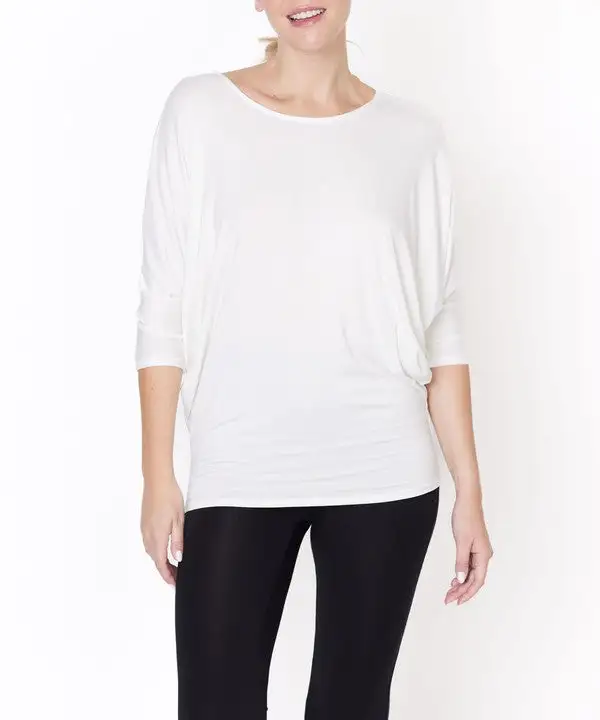 Bamboo Side Ruched Dolman Top
