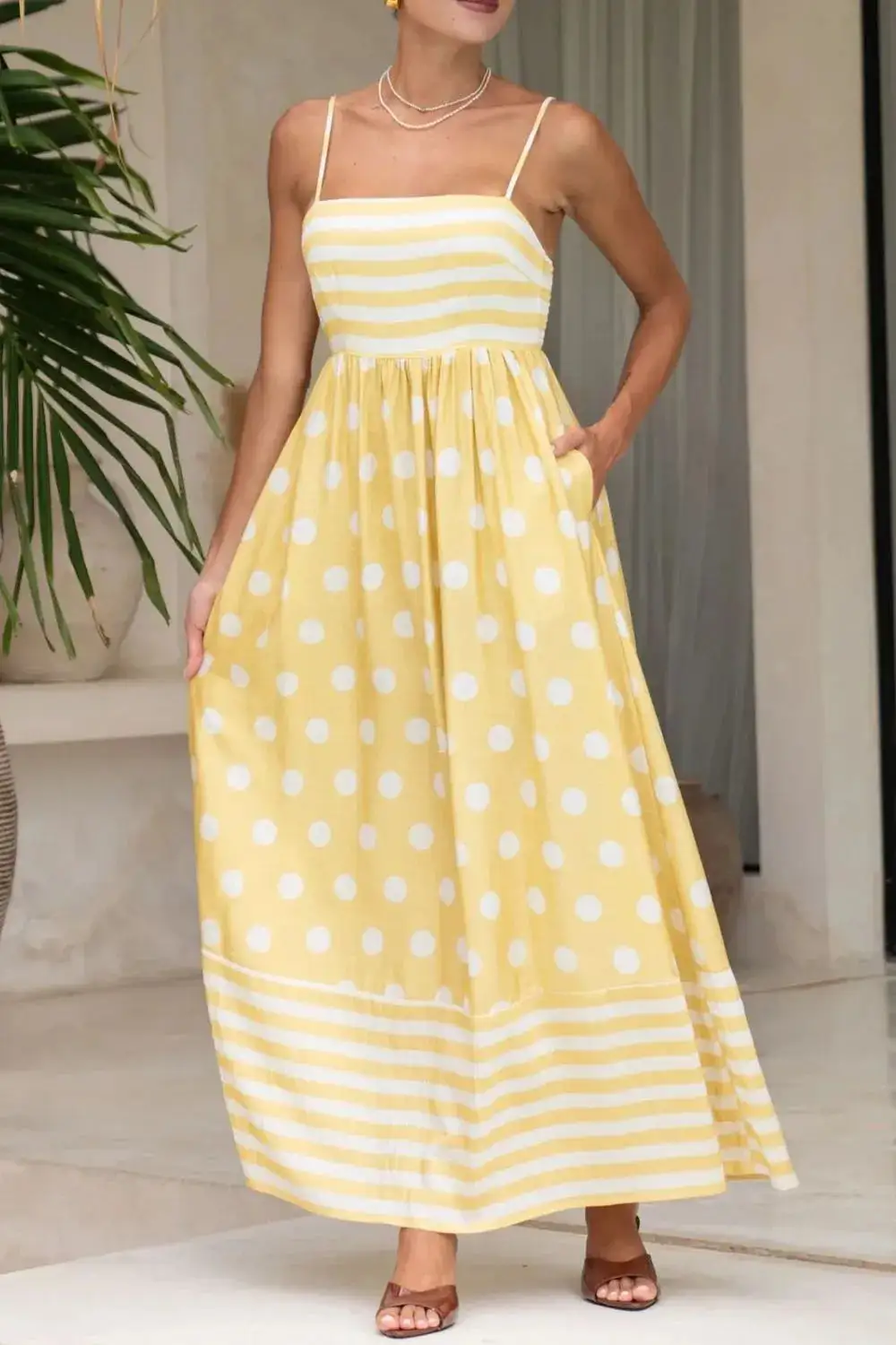 Elegant Square Neck Casual Dress