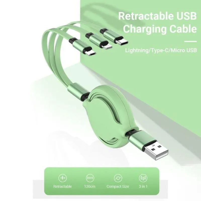 3 in 1 YO YO Mobile Charging Cable (multicolour)