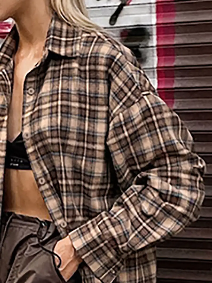 Plaid Button Front Jacket