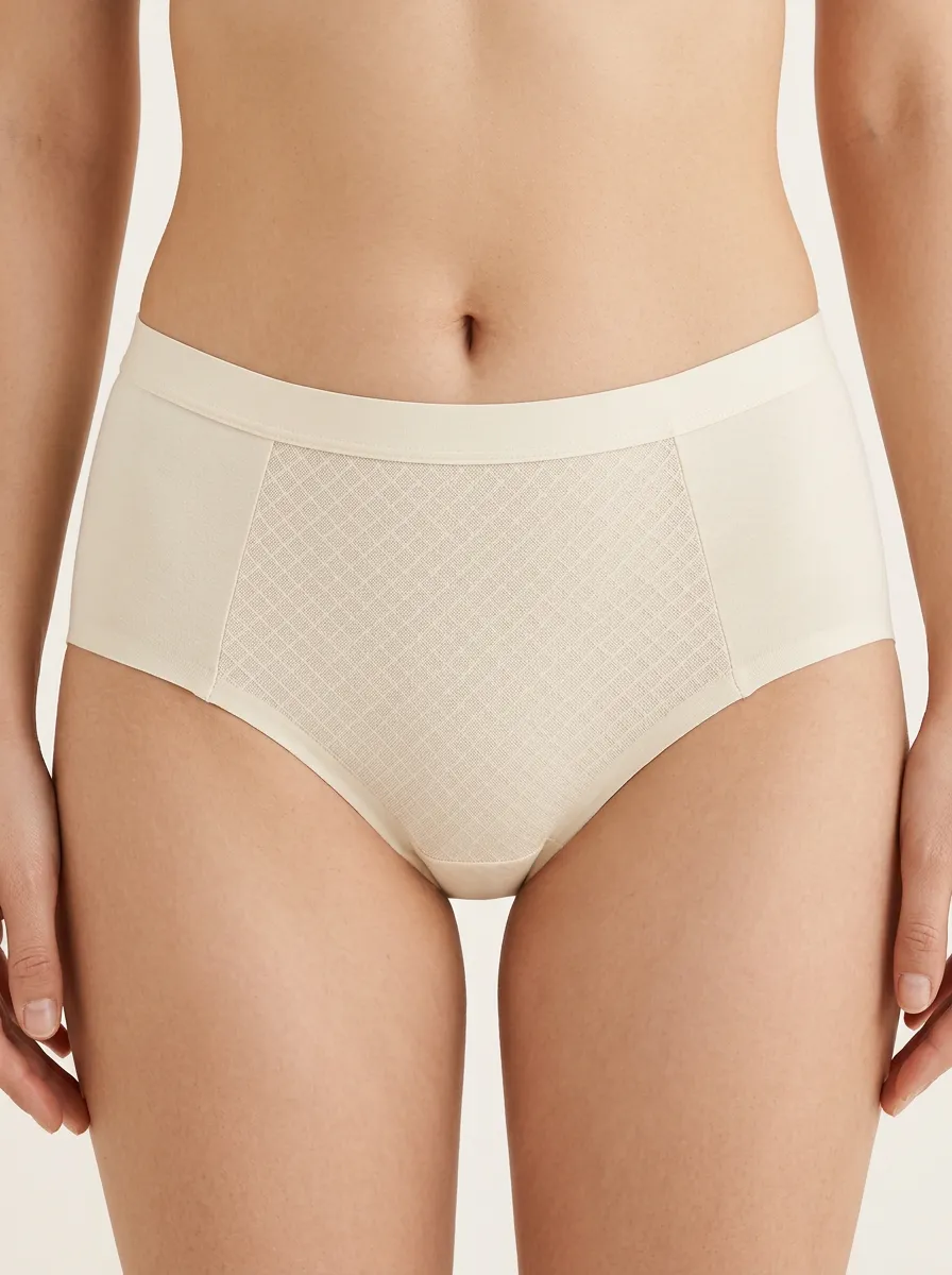 Classic Seamless Grid Pattern Comfort Profile Women's Panties