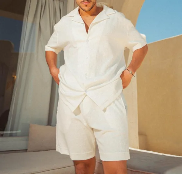 Camel Linen Blend Pull On Shorts