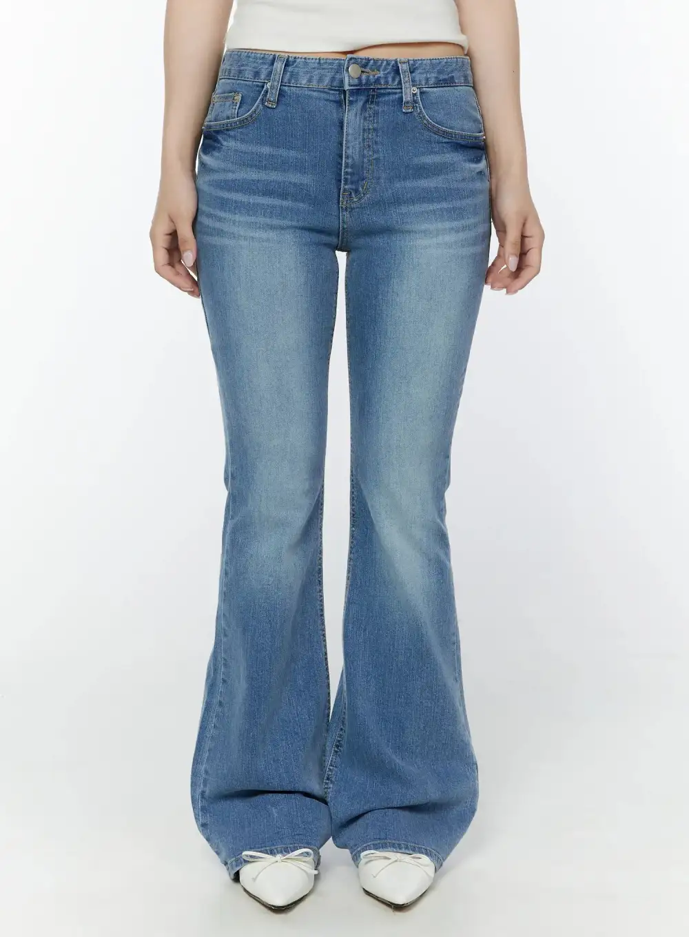 Regular-Fit Stretch Bootcut Jeans