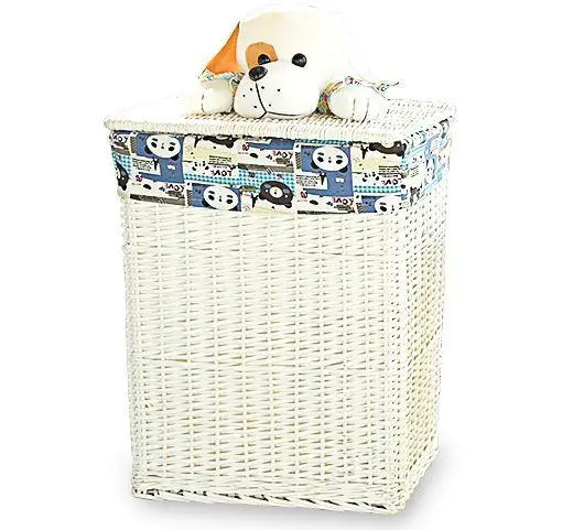 Modern Lidded  Wicker Cotton Laundry Basket