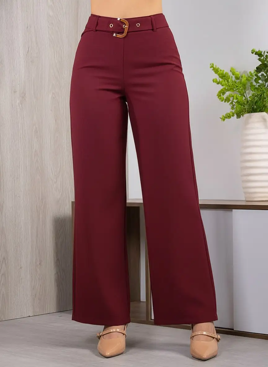 Belted High Waist Trousers