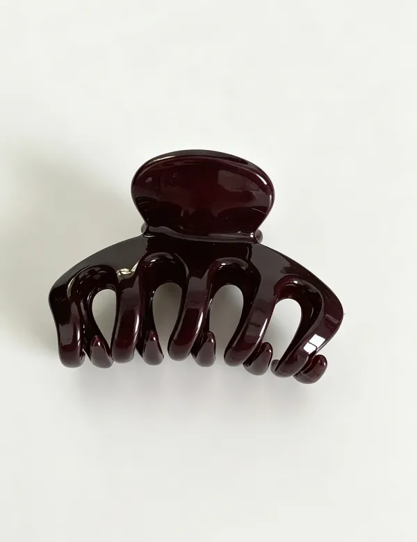 Rounded Solid Color Midi Hair Hair Claw Clip