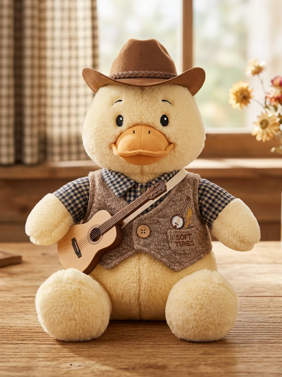 Western Music Tribute Guitar Country Duck Plush Toy