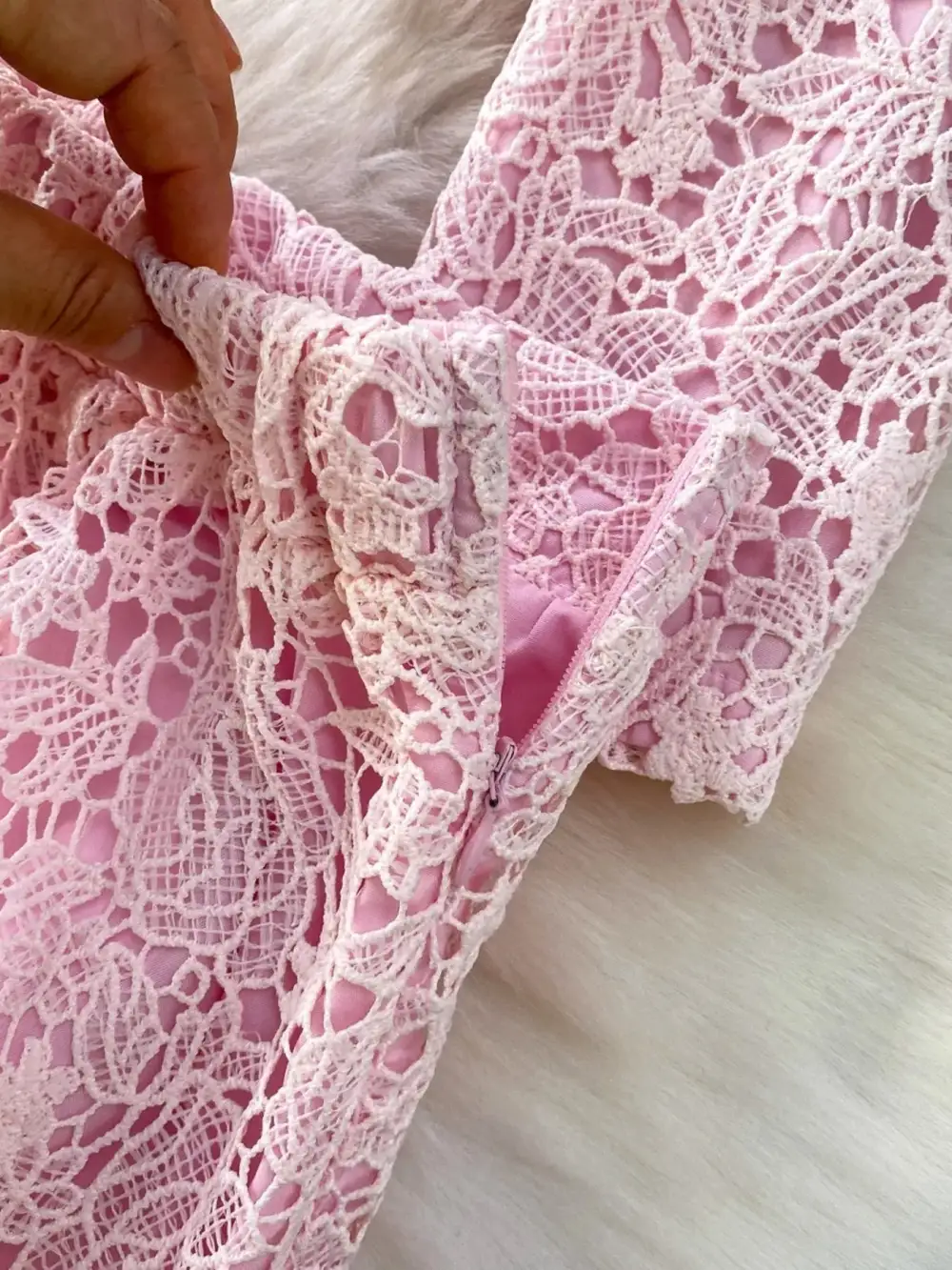 Graceful Lace Button Up Top And Skirt Set
