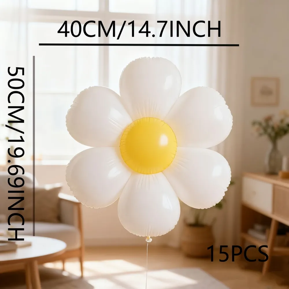 15 Pcs Daisy Party Balloons