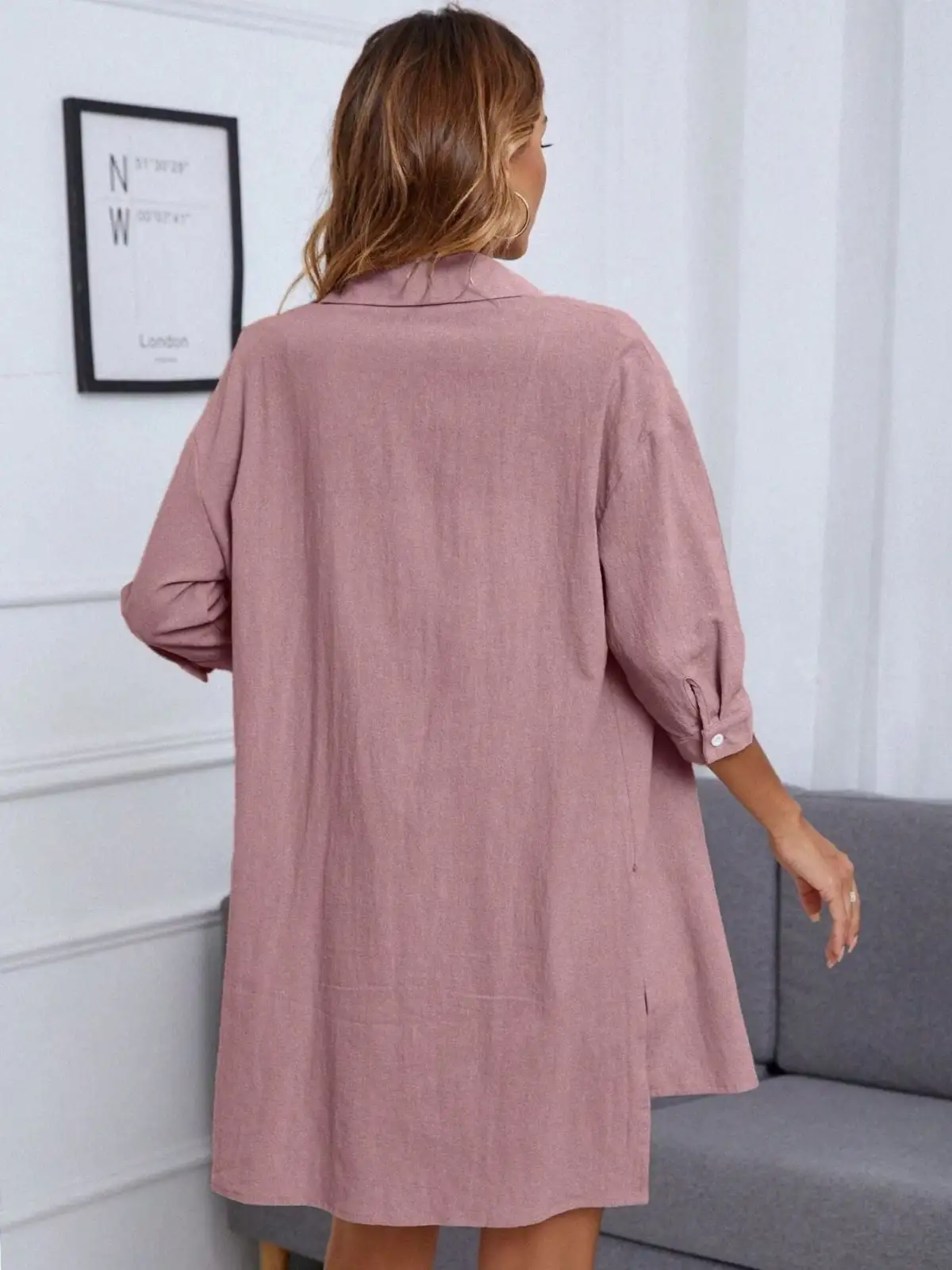 Drawstring Pocketed Shirt and Shorts Matching Set