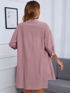 Drawstring Pocketed Shirt and Shorts Matching Set