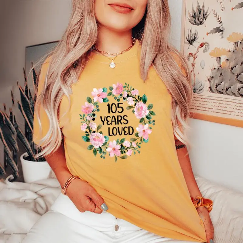 105 Years Loved 105 Years Old Cool 105Th Birthday Women's Oversized Comfort T-shirt